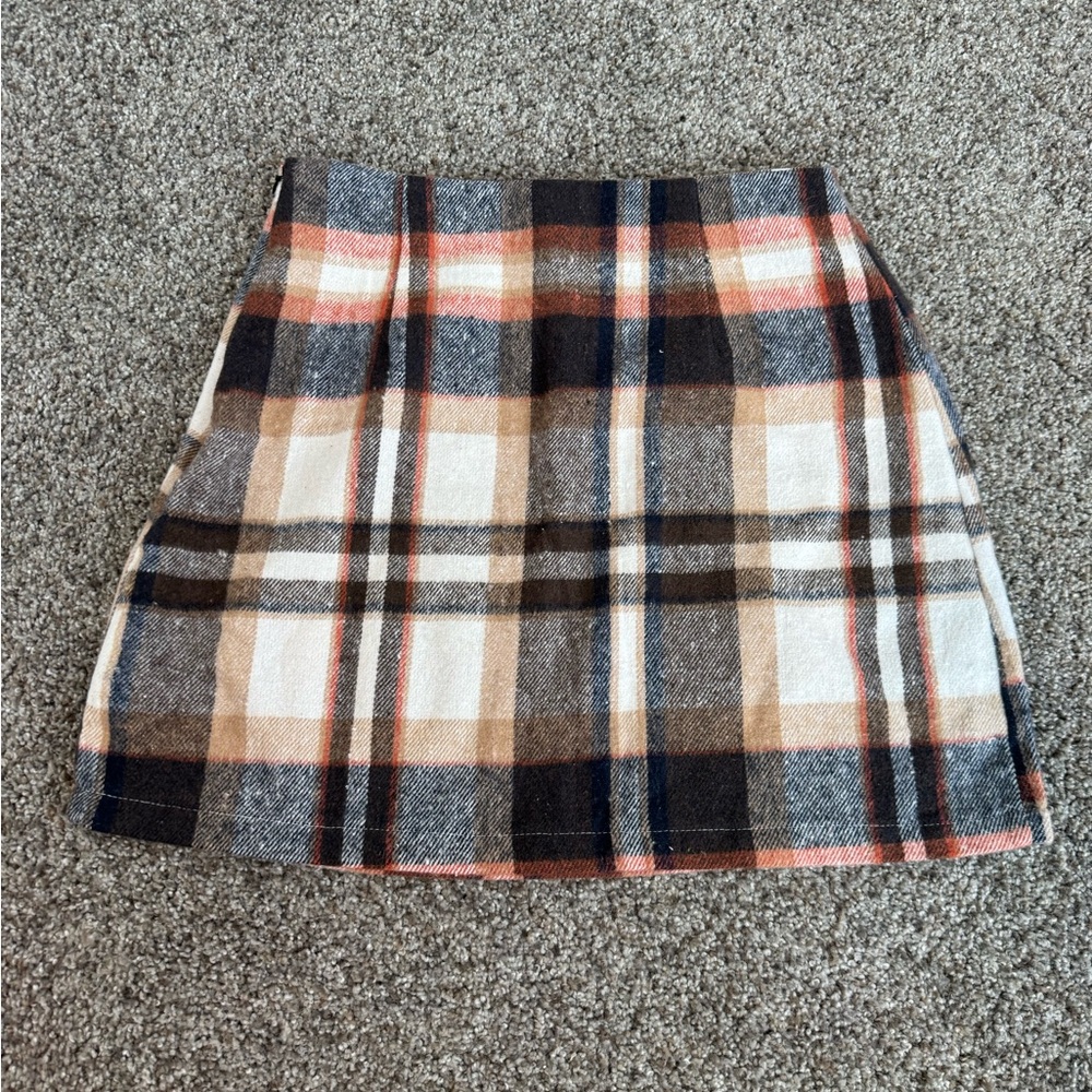 SHEIN Multicolor Plaid Mini Skirt